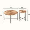 Vynxaria Radial Pattern 2-Piece Coffee & End Table Set - Rustic Charm in Red Cedar-Brown - 3 of 4