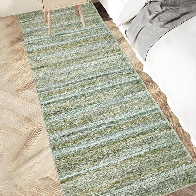 Modern Braided Print Area Rug, Washable Living Room Rug, Non Slip Low Pile Soft Carpet for Dining Room, Home Office