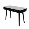 The Bianco Collection Viola 44" Rectangular Italian Carrara White Marble Writing Desk - 2 of 4