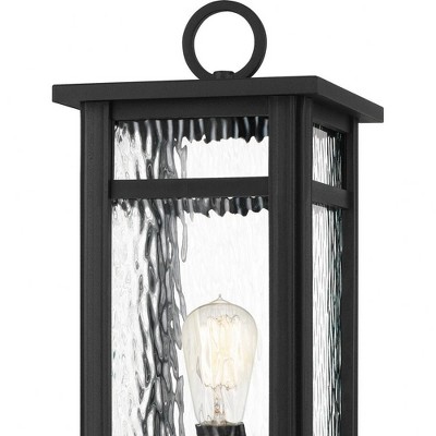 Moira Earth Black Outdoor Post Lantern with Water Glass