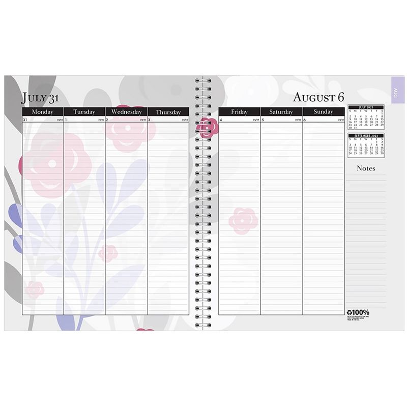 House of Doolittle® Monthly and Weekly Academic Calendar Planner, Wild Flower, July-August, 7" x 9", 1 of 3