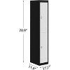 2-Door Metal Locker, Tall Slim Employee Locker Storage Cabinet with Hanging Rod, Shelf & Ventilation Holes, Heavy Duty Steel & Rust Resistant - 2 of 4