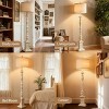 GTCLIGHTING Floor Lamps for Living Room,65" Resin Farmhouse Standing Lamp Reading Light with Linen Shade for Bedroom Office Corner - 3 of 4