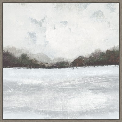 Amanti Art Snowy Field IV Neutral by Cheryl Warrick Canvas Wall Art Print Framed 22 x 22-in.