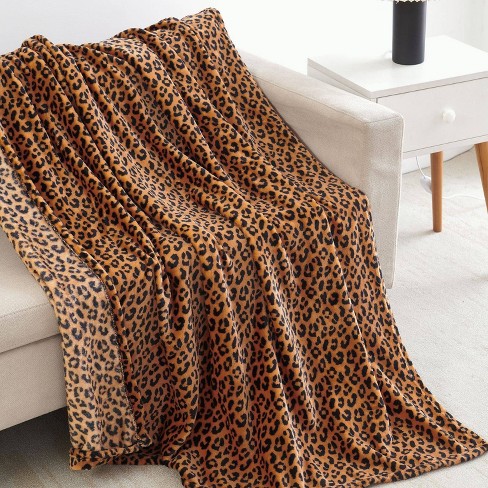 Leopard print throws online for beds