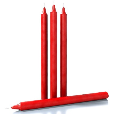 Taper Candles - Pack of 4, 12 inch, Unscented, Dinner & Table Candles - Slow Burning, Dripless & Smokeless