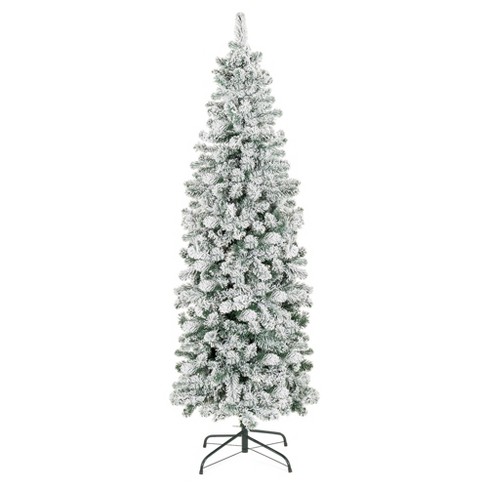 snowy artificial christmas tree