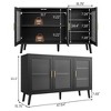 FLUTED GLASS BUFFTED SIDEBOARD CABINET - 3 of 4