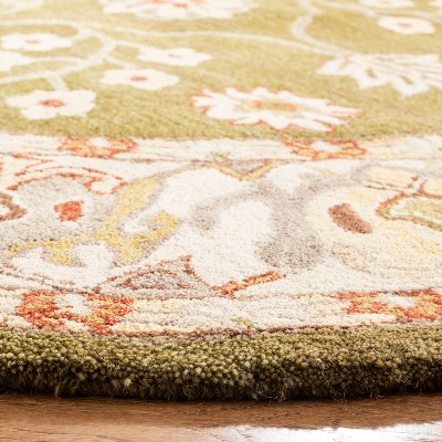 Handmade Luxe Green Wool 6' Tufted Round Rug