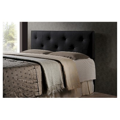 Kirchem Black Faux Leather Tufted Full Headboard