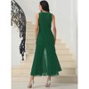 INSPIRE CHIC Women's V-neck Sleeveless Wide Leg Chiffon Cocktail Jumpsuits - 4 of 4
