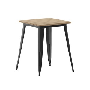 Flash Furniture Declan Commercial Grade Indoor/Outdoor Dining Table, 23.75" Square All Weather Poly Resin Top with Steel Base - 1 of 4