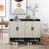 HDZNVF Sideboard, Shoe Cabinet with 4 Doors Large Modern Shoe Storage Organizer Cabinet with Adjustable Shelves - 2 of 4