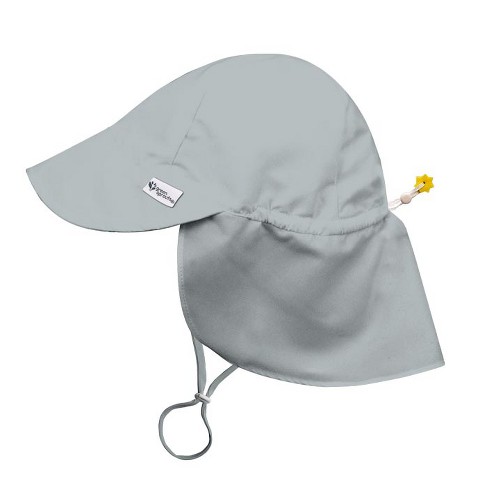 Green Sprouts Baby/Toddler UPF 50+ Eco Flap Hat - Gray - 0/6 Months