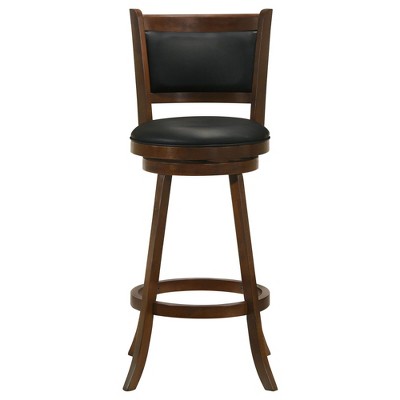 NicBex Set of 2 Bar Stools for Kitchen Island,Counter Bar Stools with Solid Wood Frame,Bar Chairs for Dining Rooms,Kitchens Islands,Black/Brown