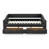 Sapphtopaz Daybed with 2 Storage Drawers Upholstered Wood Bed Frame with Button Tufting and Nailhead Design, No Box Spring Needed - 2 of 4