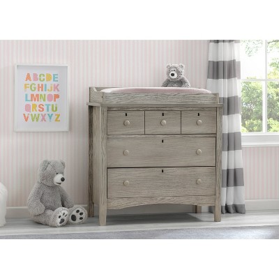 Children's dresser with outlet changing table