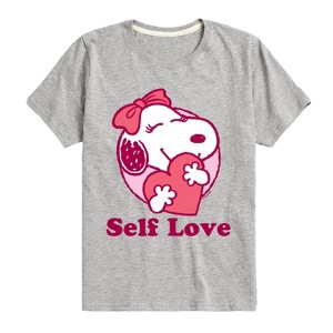 Boys' - Peanuts - Belle Self Love Heart Hug Short Sleeve Graphic T-Shirt - 1 of 4