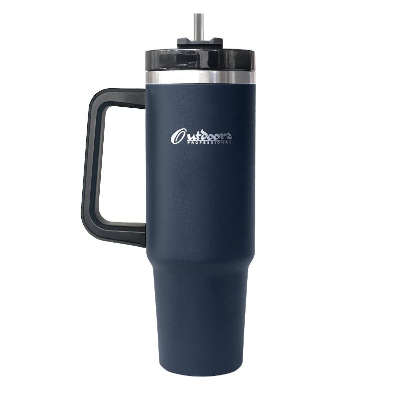 Outdoors Professional 40-Oz. Stainless Steel Double-Walled Insulated Tumbler with Straw, 1 of 10