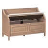 NicBex Shoe Rack Bench Shoe Storage Organizer Rustic Style Solid Wood Multifunctional Storage Bench with Safety Hinge for Entryway Bedroom - 4 of 4