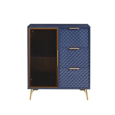 Dexmalle Modern Fashion Style Chest of Drawers with Aluminum Alloy Frame Tempered Glass Doors