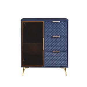 Dexmalle Modern Fashion Style Chest of Drawers with Aluminum Alloy Frame Tempered Glass Doors - 1 of 4