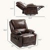 Recliner Massage Armchair with Heat, Oversized Swivel Rocker Recliner with Footrest, Remote Control and Side Pockets - 3 of 4