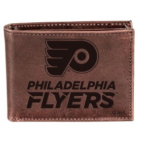 Evergreen NHL Philadelphia Flyers Brown Leather Bifold Wallet Officially Licensed with Gift Box - 1 of 1