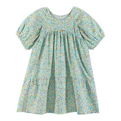 Andy & Evan Toddler Floral Puff Sleeve Dress. White, Size 2t : Target