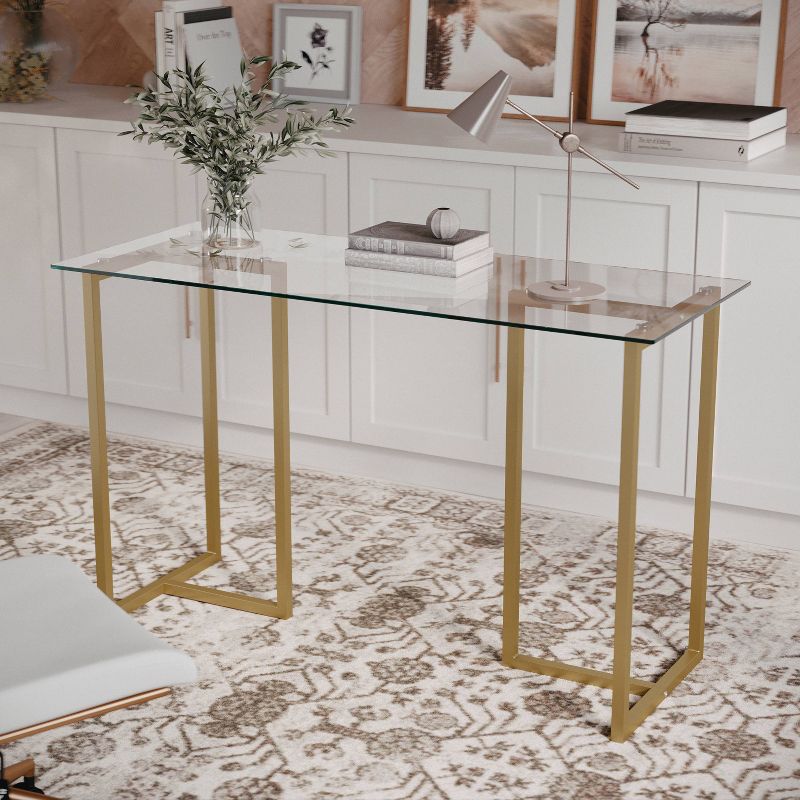Home Office Glass Top Desk - Martha Stewart, 2 of 10