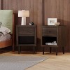 Christopher Knight Home Set of 2 Nystrom Faux Wood Single Drawer Nightstand Walnut - 2 of 4