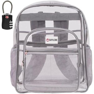 Heavy Duty Clear Backpack with TSA Lock & 2-Way Zipper, PVC Bookbag for Secure Travel & Events - 1 of 4
