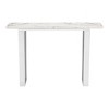 Modern Rectangular Faux Marble Console Table - Stone, Brushed Stainless Steel - Zm Home - 4 of 4