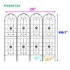 2 Pack Metal Garden Trellis, 86" X 40" Garden Trellis Modern For Climbing Plants Flower Support, Garden Trellis Climbing Plants-Cuddlewood - 4 of 4