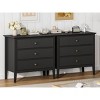 3 Drawer Dresser with Golden Handle, Fluted Wood Dressers, Modern Chest for Bedroom, Living Room - 3 of 4