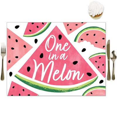 Big Dot of Happiness Sweet Watermelon - Party Table Decorations - Fruit Party Placemats - Set of 16