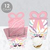 Big Dot of Happiness Two Cool - Girl - Square Favor Gift Boxes - Pastel 2nd Birthday Party Bow Boxes - Set of 12 - 3 of 4