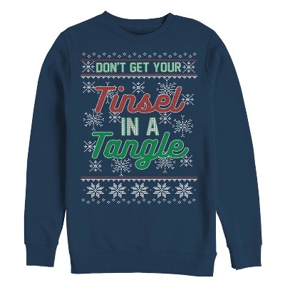Men's Lost Gods Christmas Tinsel In A Tangle Sweatshirt - Navy Blue - Small  : Target