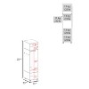 Chery Life 63" Tall Wardrove One-Door Cabinet with Mirror, Three Shelves, Casters and Hanging Rod, Armoire, Bedroom Clothes Storage - 4 of 4