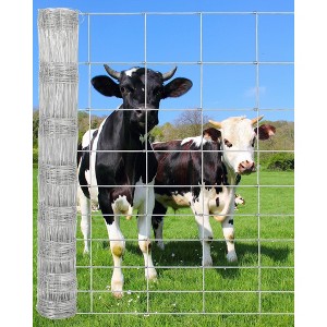 Galvanized Wire Fencing for Cattle Farm - Heavy Duty Livestock Fence for Goat, Deer, Hog, Yard Animal Enclosure & Protection - 1 of 4