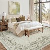Flower Print Carpet Washable Area Rug Low Pile Soft Carpet Foldable Indoor Carpet - 2 of 4