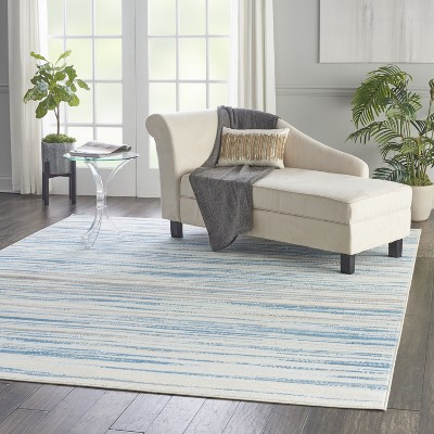 Blue Rectangular 8' x 10' Hand-knotted Reversible Rug
