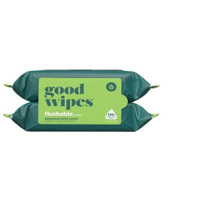 Goodwipes Botanical Bliss Flushable Wipes - 2pk/60ct