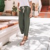 Amaryllis Women's Cropped Drawstring Pants Relaxed Fit High-Waisted Casual Lightweight - 2 of 4