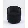 Lyngins Teddy/Velvet Swivel Accent Chair,Barrel Chair Armchair with Black Powder Coating Metal Ring,Modern Upholstered Chair for Bedroom,Living Room - 2 of 4