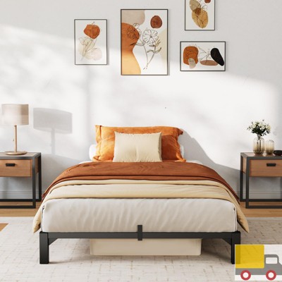 Garvee Metal Bed Frame, Heavy Duty Platform with 800 lbs Support, No Box Spring, Easy Tool-Free Assembly, Noise-Free Design, Black