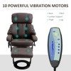 Recliner with Ottoman Footrest, Vibration Massage Recliner Chair with Faux Leather Upholstery and Swivel Wood Base for Living Room and Bedroom - 4 of 4