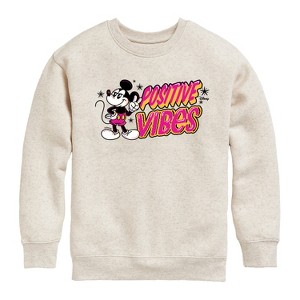 Boys' - Disney - Positive Vibes Graphic Long Sleeve Fleece Sweatshirt - 1 of 4