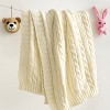 Cotton Cable Knit Toddler Blanket, Super Soft Warm Breathable Baby Blanket - NTBAY - 4 of 4