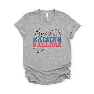 Simply Sage Market Women's Busy Raising Ballers Baseball Colorful Short Sleeve Graphic Tee - 1 of 4
